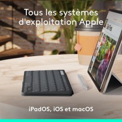 Etui clavier - Logitech - Keys to go 2 - AZERTY - Pour Ipad - Graphite