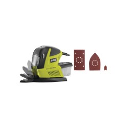 RYOBI - Ponceuse multifonction 180W - 6000-12000 osc/min + sac & 30 abrasifs ...