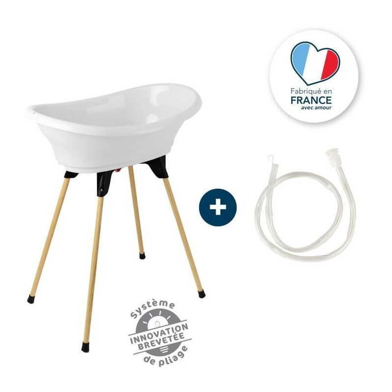 Kit baignoire VASCO Blanc Muguet : baignoire + pieds + tuyau de vidange - THE...