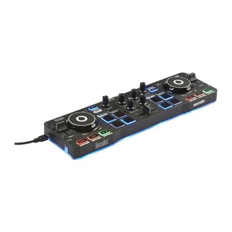 HERCULES DJ CONTROL STARLIGHT - Contrôleur DJ USB portatif - 2 pistes