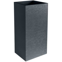 Pot de fleurs Carré Haut 40 cm - EDA - Graphit - 31 L - 39,5 x 39,5 x H. 80 c...