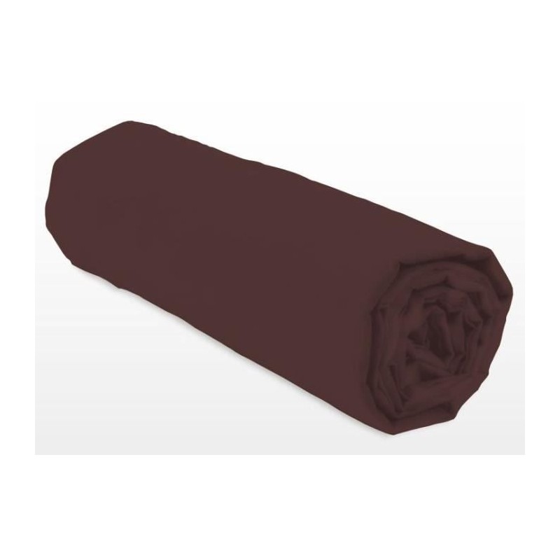 Drap-housse - LOVELY HOME - LH71592 - 160x200+35 cm - Marron