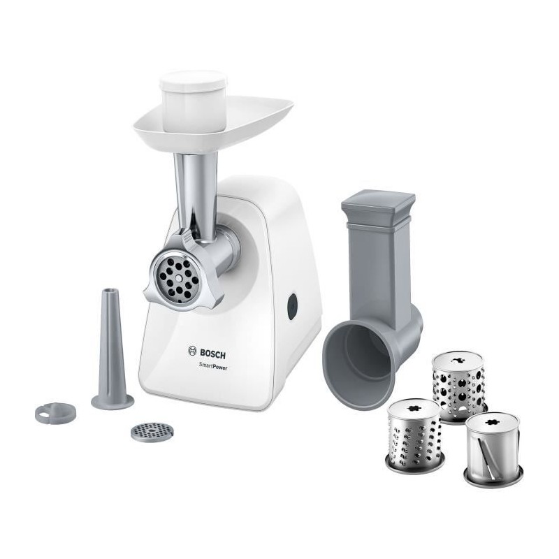 Hachoir a viande - BOSCH - MFW2514W SmartPower - Blanc - moteur bloqué 1500 W...