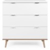 Commode Göteborg - 3 tiroirs - Décor blanc et chene - Style scandinave - L 79...
