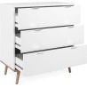 Commode Göteborg - 3 tiroirs - Décor blanc et chene - Style scandinave - L 79...