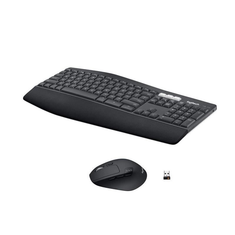 Ensemble Clavier Souris - Sans fil - Logitech - MK850 - AZERTY - Noir