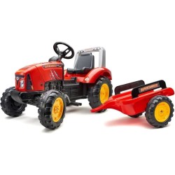 Tracteur a pédales Supercharger - FALK - Volant directionnel et remorque - Fa...