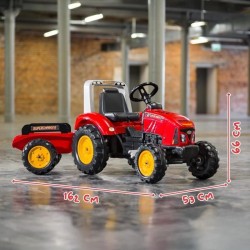 Tracteur a pédales Supercharger - FALK - Volant directionnel et remorque - Fa...