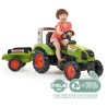 Tracteur a pédales Claas - FALK - Volant directionnel et Remorque - 100% Fabr...