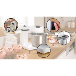 Robot pâtissier - BOSCH - MUMS2EW00E Serie 2 - 700 W - 4 vitesses - Blanc