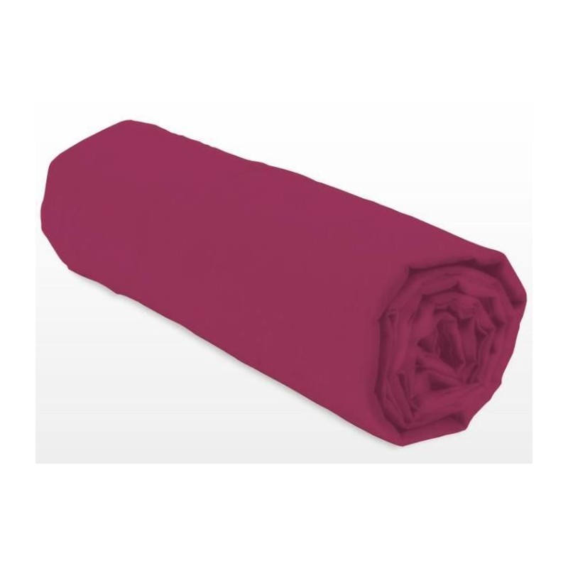Drap-housse - LOVELY HOME - LH71608 - 160x200+35 cm - Fuchsia