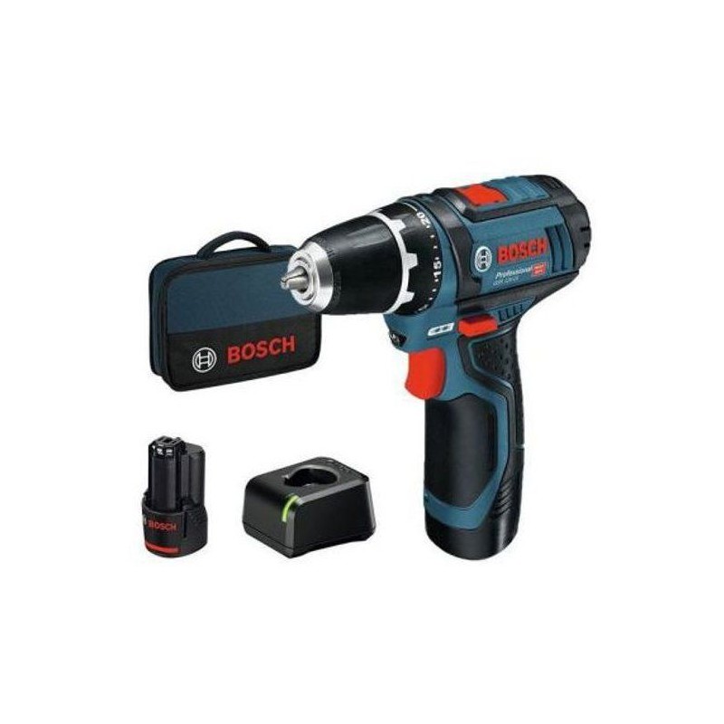 Perceuse-visseuse Bosch Professional GSR 12V-15 + 2 batteries 2,0Ah + Chargeu...
