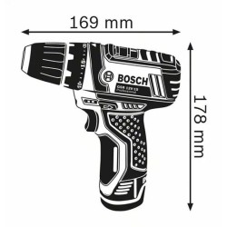 Perceuse-visseuse Bosch Professional GSR 12V-15 + 2 batteries 2,0Ah + Chargeu...