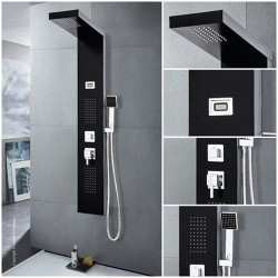 Edouard Rousseau - Colonne de douche Hydromassante TORQUAY - Finition noire