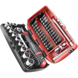 Coffret douilles 1/4'' - FACOM - R2NANOPB - 6 pans métriques et embouts - 38 ...