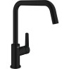 Robinet de cuisine - Mitigeur monocommande évier - Noir mat - Bec haut - Rota...