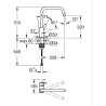 Robinet de cuisine - Mitigeur monocommande évier - Noir mat - Bec haut - Rota...