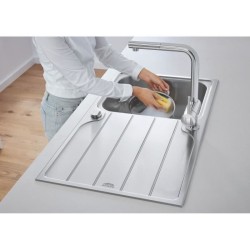GROHE Mitigeur évier Minta 32168000 - Douchette extractible - Bec L - Bec tub...