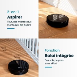 Robot Aspirateur Laveur Connecté EZICLEAN I-Bot Z5 - 75 min - 2.6Kpa - 60-90m...