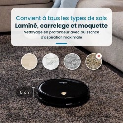 Robot Aspirateur Laveur Connecté EZICLEAN I-Bot Z5 - 75 min - 2.6Kpa - 60-90m...