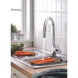 GROHE Robinet de cuisine évier Feel, douchette extractible, rotation 360°, be...