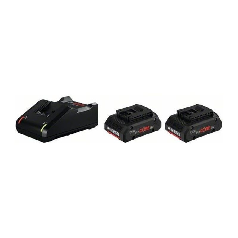 Pack de 2 batteries 18V ProCORE 4Ah + chargeur rapide - BOSCH - 1600A01BA3