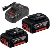 Set 2 batterieS Bosch Professional GBA 18V 5,0Ah + Chargeur GAL 1880 CV  - 16...