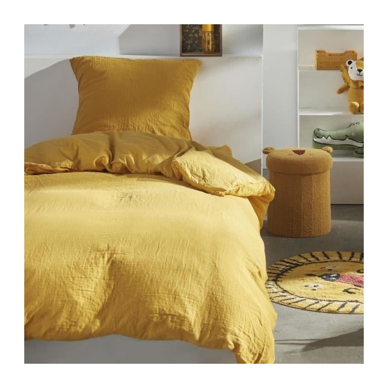 Parure de lit - TODAY - 123333 - 1 personne - 140x200 cm - Gaze de coton unie...