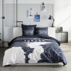 Parure de lit - TODAY - JAVA - 2 personnes - 240x220 cm - Coton - Imprimé Tok...