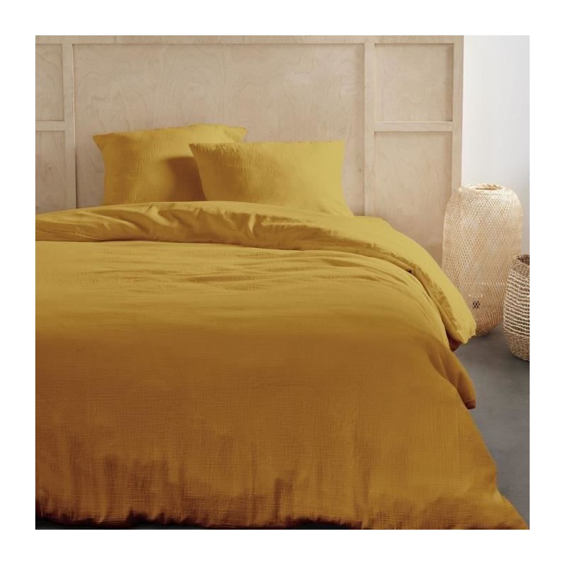 Parure de lit - TODAY - 123668 - 2 personnes - 240x220cm - Gaze de coton unie...