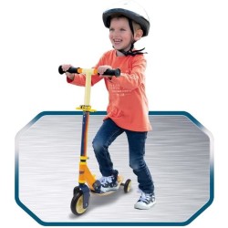Smoby - Cars - Patinette pliable - 3 roues silencieuses - Plateau bois - Jaun...