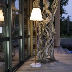 Lampadaire solaire et rechargeable - LUMISKY - STANDY WOOD SOLAR - H150 cm - ...