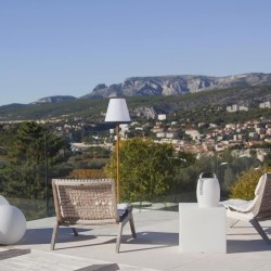 Lampadaire solaire et rechargeable - LUMISKY - STANDY WOOD SOLAR - H150 cm - ...