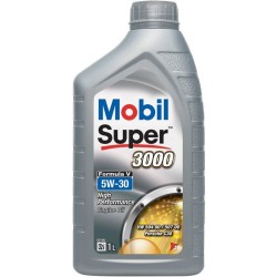 Huile moteur 5W-30 Synthétique - MOBIL - Super 3000 - Formula-V -bidon 1L -  ...