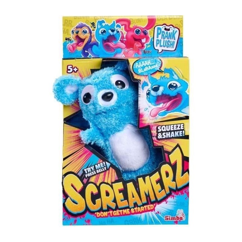 Smoby - Screamerz - Peluche intéractive amusante - Ours - 25 cm - Bruits en l...