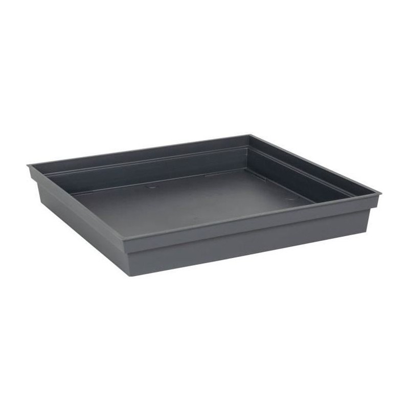 Soucoupe Carrée 40 cm - EDA -Toscane - 40 x 40 x H. 5,9 cm - Gris Anthracite