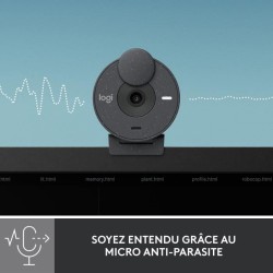 Webcam - Full HD 1080p - Logitech - Brio 300 - Microphone intégré - Graphite