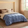 CALGARY - Couette Chaude Microfibre 400gr/m² - Pétrole et Mastic - 220 x 240 cm