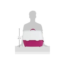 Bac a litiere TRIXIE Vico - Couvercle - 40 × 40 × 56 cm - Baie et blanc