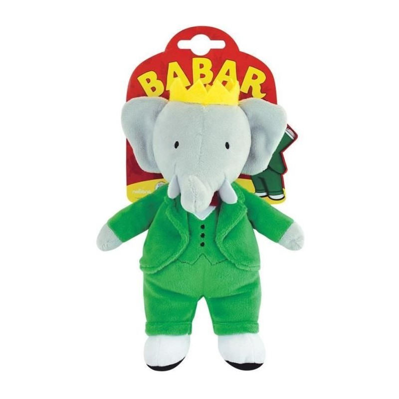 Babar Peluche Éléphant +/- 20 cm - JEMINI - Représentation parfaite du roi de...