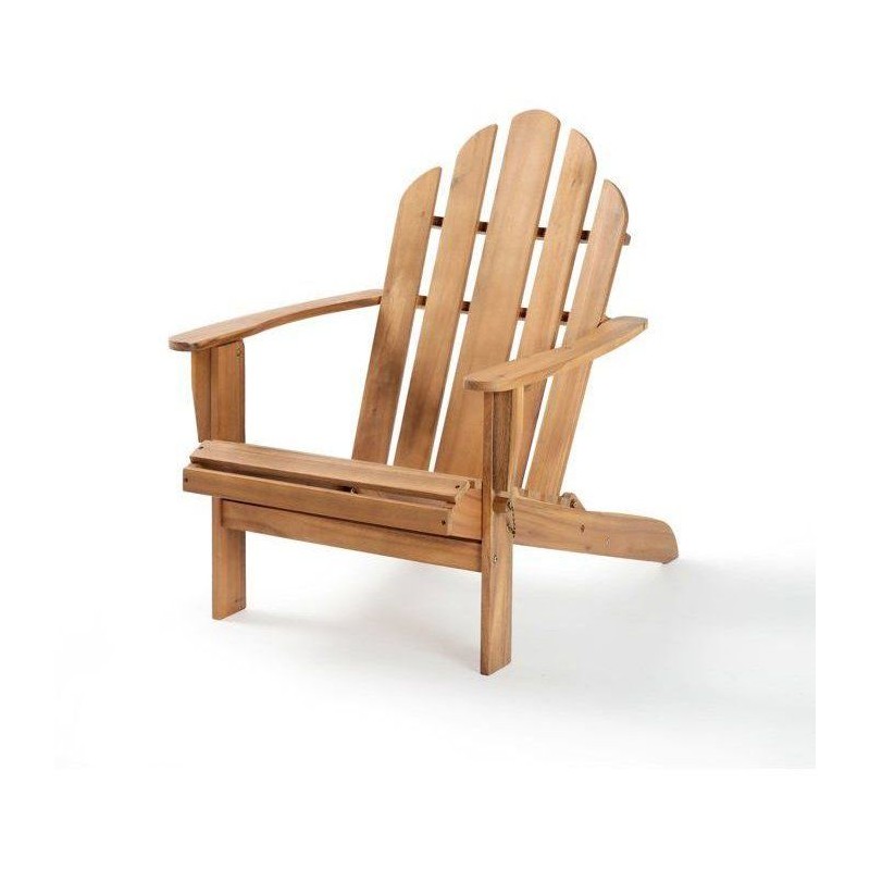 Fauteuil de jardin Adirondack pliable en bois d'Acacia FSC - MALO - Bois natu...