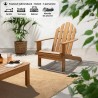 Fauteuil de jardin Adirondack pliable en bois d'Acacia FSC - MALO - Bois natu...