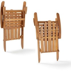 Fauteuil de jardin Adirondack pliable en bois d'Acacia FSC - MALO - Bois natu...