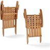 Fauteuil de jardin Adirondack pliable en bois d'Acacia FSC - MALO - Bois natu...