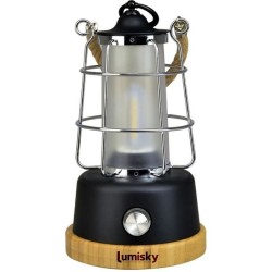 Lanterne sans fil - LUMISKY - WILDY - H23 cm - Anse en corde - LED blanc chau...