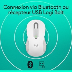 Souris - Sans fil - Logitech - Signature M650 L - Blanc - Droitier