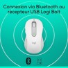 Souris - Sans fil - Logitech - Signature M650 L - Blanc - Droitier