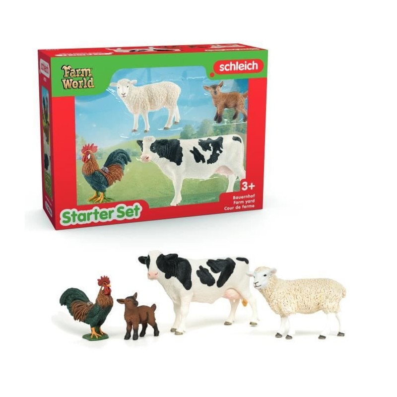 Figurines Mes Premiers Animaux de la Ferme, Coffret de 4 animaux,