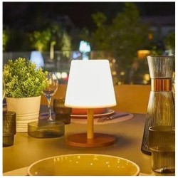 Lampe de table solaire et rechargeable - LUMISKY - STANDY MINI WOOD SOLAR - H...