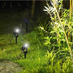 Doubles spots solaires 2 en 1 a piquer ou a fixer - LUMISKY - ROUNDY - H27 cm...